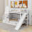 Twin Over Twin Castle Style Bunk Bed With Drawers，Shelves-2029026749