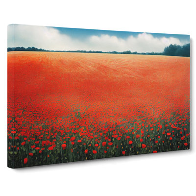 Legendary Poppy Field Flowers - Wrapped Canvas