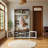 39.8" Wide Hall Tree With Bench And Shoe Storage, Entryway Bench With Diamond Wire Mesh Design, Coat Rack Shoe Bench For Hallway