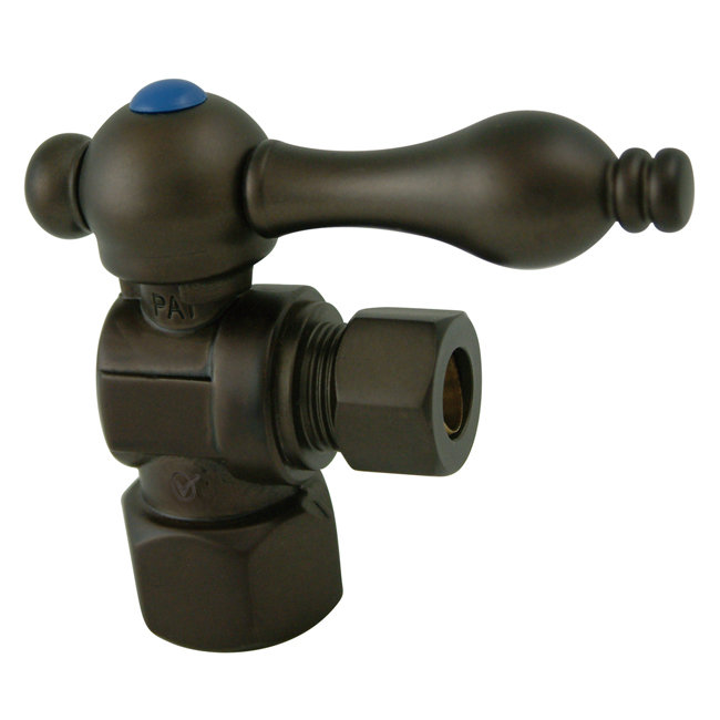 Kingston Brass Vintage 1/2-Inch FIP x 3/8-Inch OD Comp Quarter-Turn Angle Stop Valve