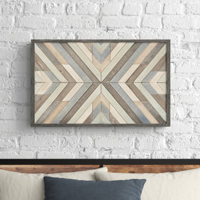 Décoration murale en bois faite à la main avec panneau de flèche d'inspiration du sud-ouest et tons bleus