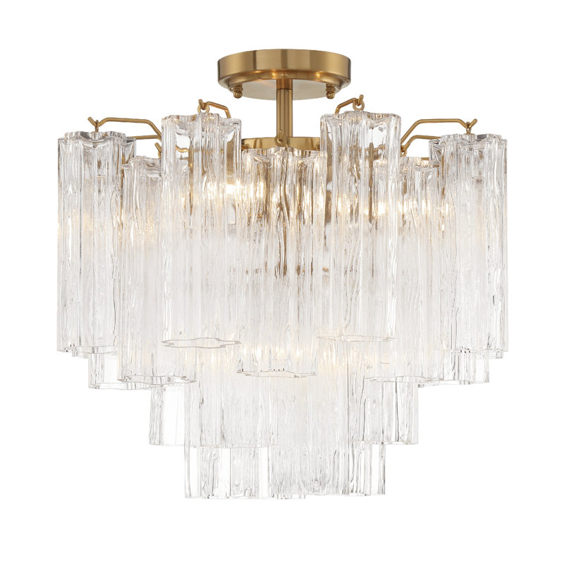 Semi Flush Mount, Aged Brass