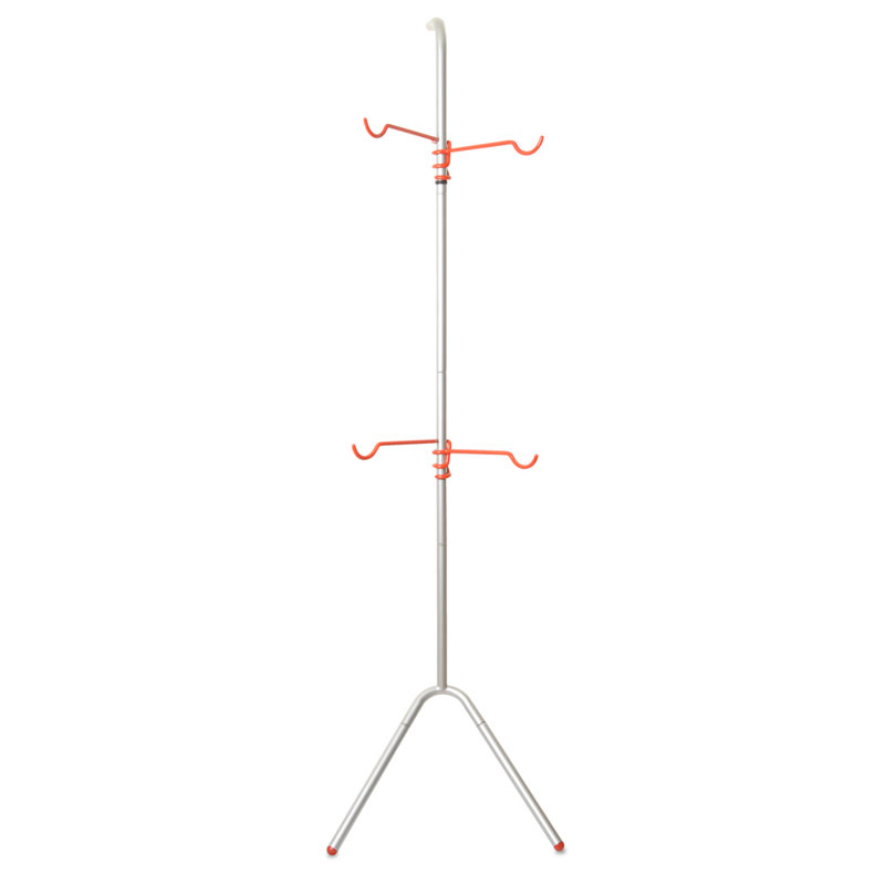 Silver Adjustable Freestanding 2-Bike Gravity Storage Rack