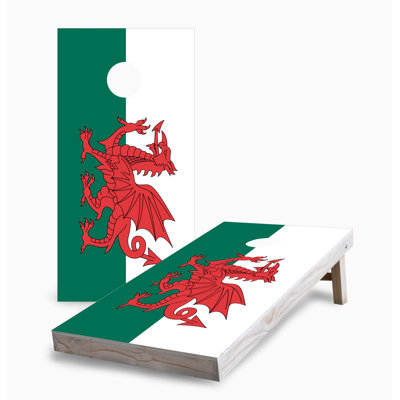Welsh Flag 2x4 Cornhole Board Set | Includes (2) Boards (8) Bags & Optional Accessories