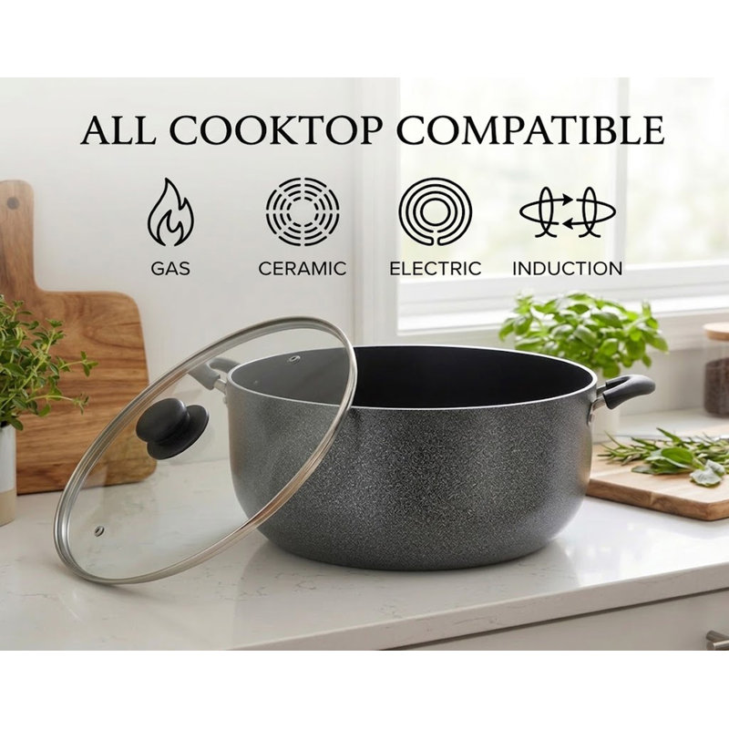 14 Qt Non Stick Aluminum Stock Pot, 14 Qt