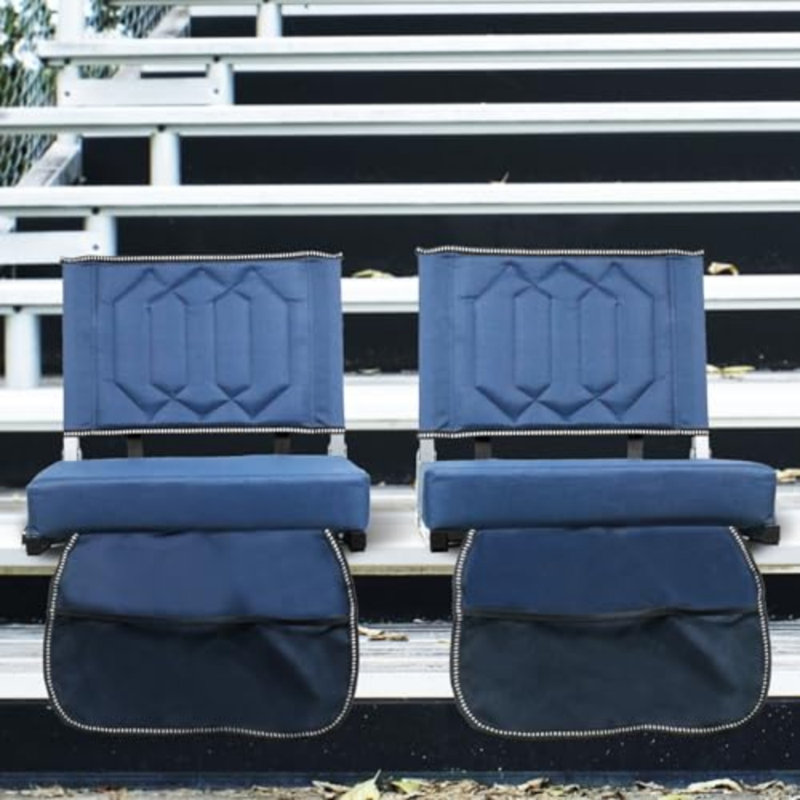 Stadium Seats With Back Support And Thick Cushion Bleacher Seats With Backs And Cushion Wide, Stadium Chairs Include Shoulder Strap And Pocket, Perfect For Sports Events