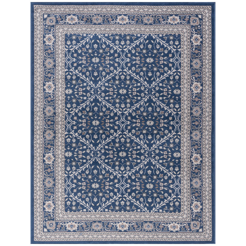 Tapis oriental bleu marine Wealden, Rectangle 7 pi 10 po x 10 pi 3 po