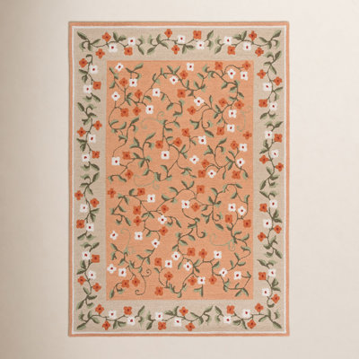 Hand-Tufted Wool Floral Outdoor Rug