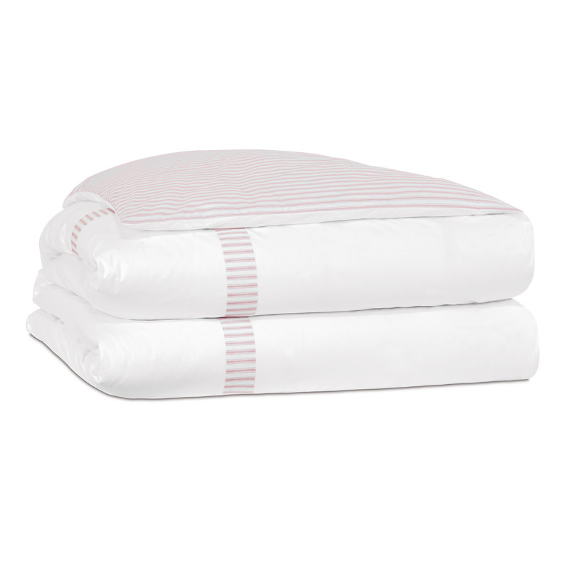 Blass Ticking Duvet Cover, Super Queen Duvet Cover, Petal