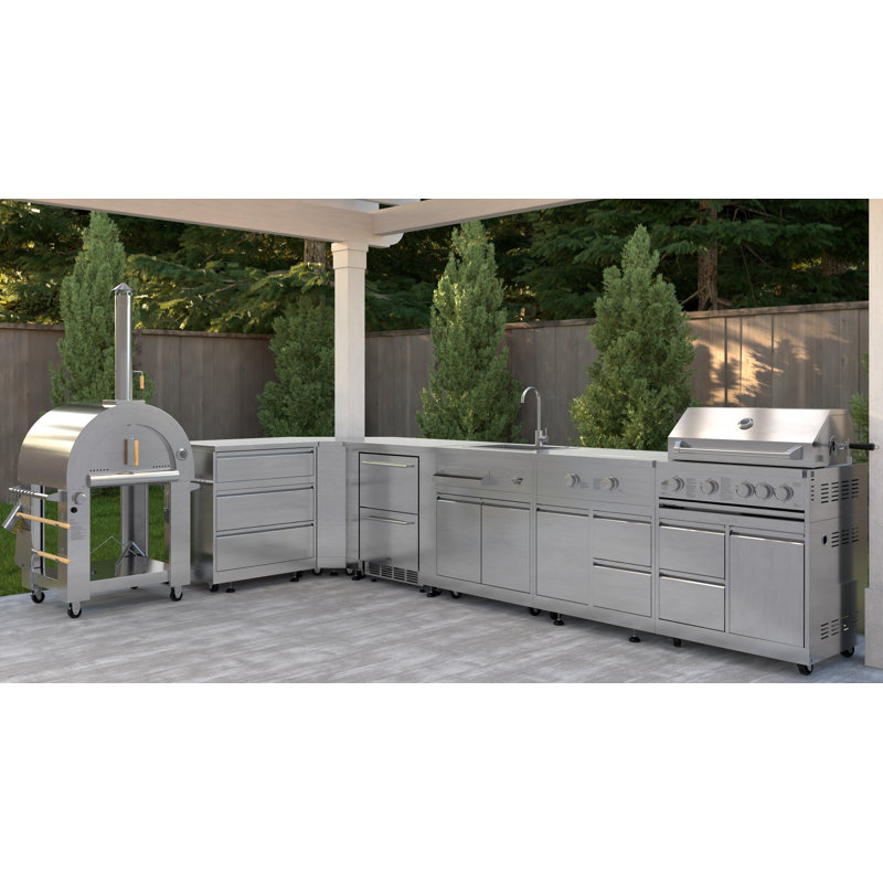 KoolMore Outdoor Kitchen Series Modular Kitchen with a Dual Fuel Pizza ...