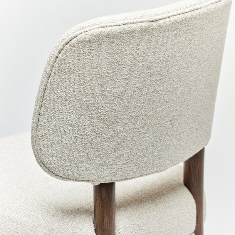 Serafina Upholstered Dining Chair, Brushed Brass/Walnut