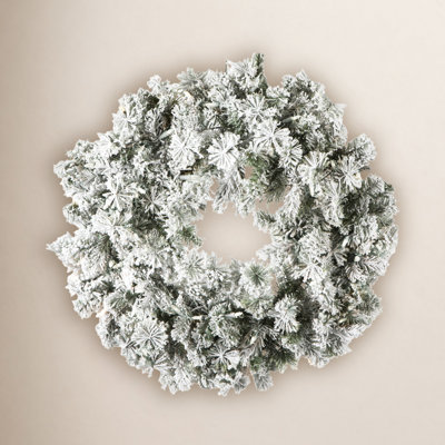 30'' Faux Pine Lighted Wreath