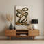 Art mural abstrait en métal beige 47-648392364