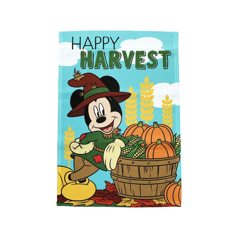Drapeau de jardin Disney Mickey Mouse Happy Harvest 12 po x 18 po