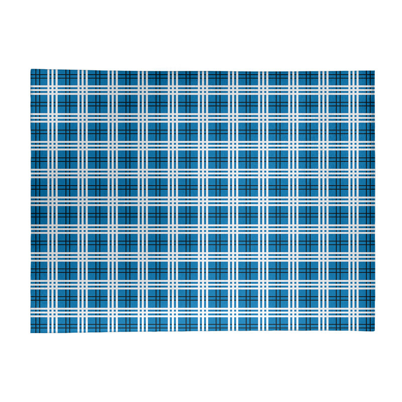 Tapis à carreaux bleu, Rectangle 8 pi x 10 pi
