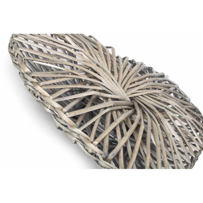 Wicker Heart Shaped Wreath, 36cm H x 39cm W x 9cm D