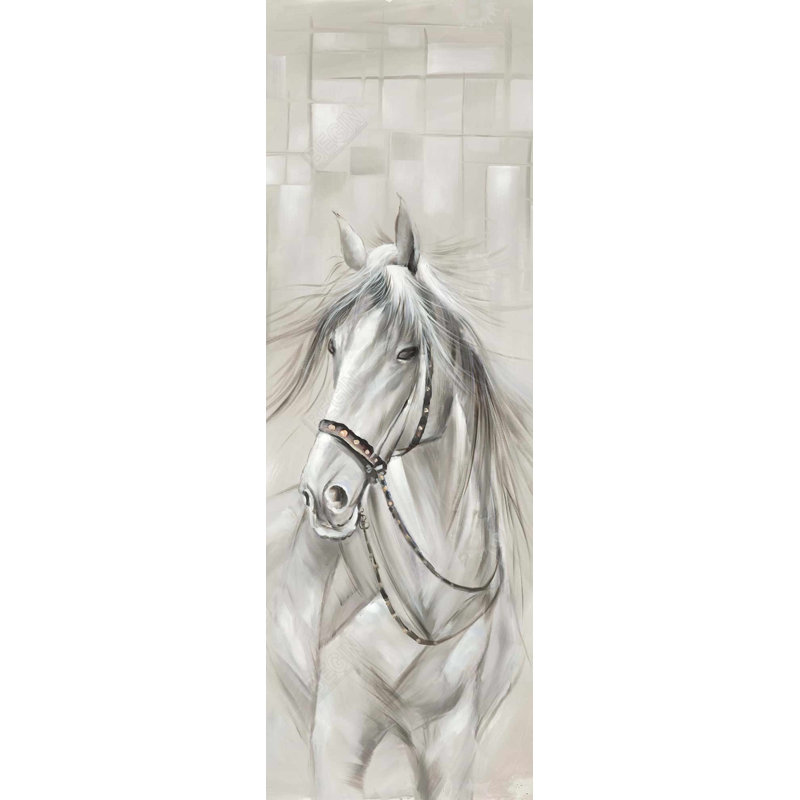 «Worthy White Horse» sur toile, H 60 po x l 20 po