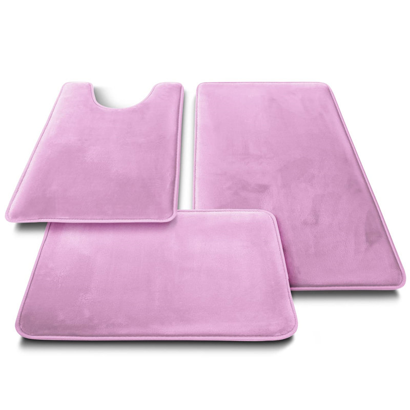 Renfred Memory Foam Non-Slip Bath Rug, Purple