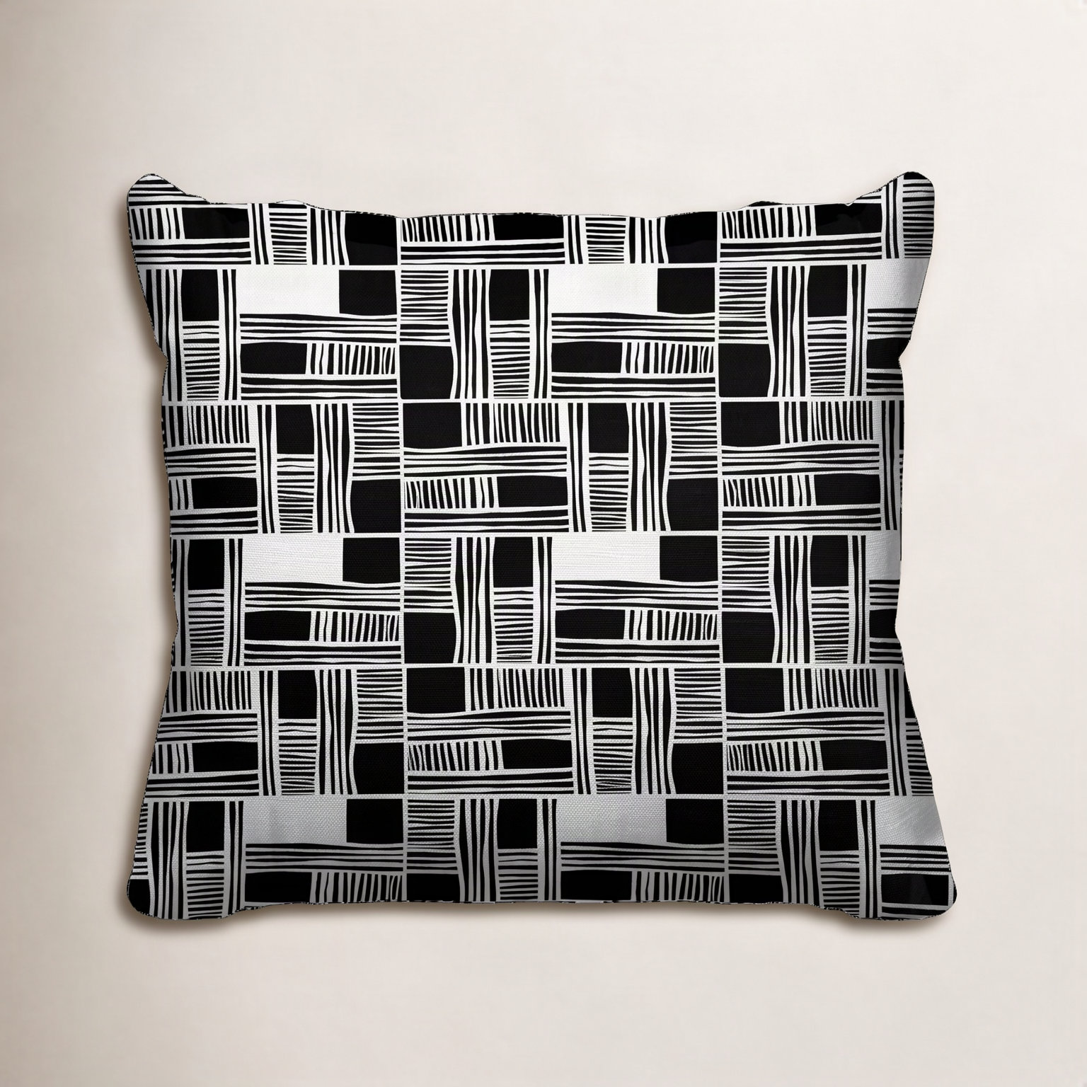 Kapri Throw Pillow, 15" x 15", Black, Square