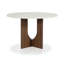Ensemble de table et de chaises de salle à manger transitionnelles pour 4 personnes, comprenant une table ronde et 4 chaises de salle à manger rembourrées.-1447309066-1447309069
