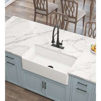 Deep Apron Kitchen Undermount Sink: White Ceramic , 36"X18"X10", Long-Lasting Material Undermount, 36.96In X 17.67In 9.97In, Strong & Stylish