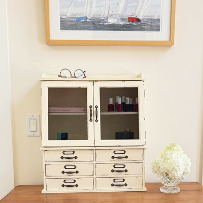 6 Drawer  Dresser Top Apothecary Cabinet