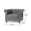 Fauteuil club en tissu gris anthracite