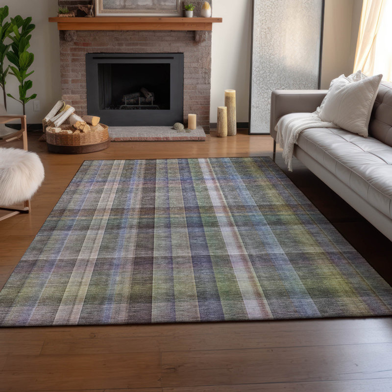 Premium Machine Washable Cerrito AMF534 Pewter Rug, Rectangle 5' x 7'6"