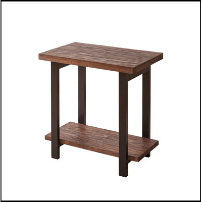Wood Side Table with open shelf