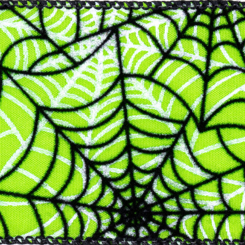 Ruban d'araignée orange et noir 2,5 po x 10 verges Vickerman, Vert
