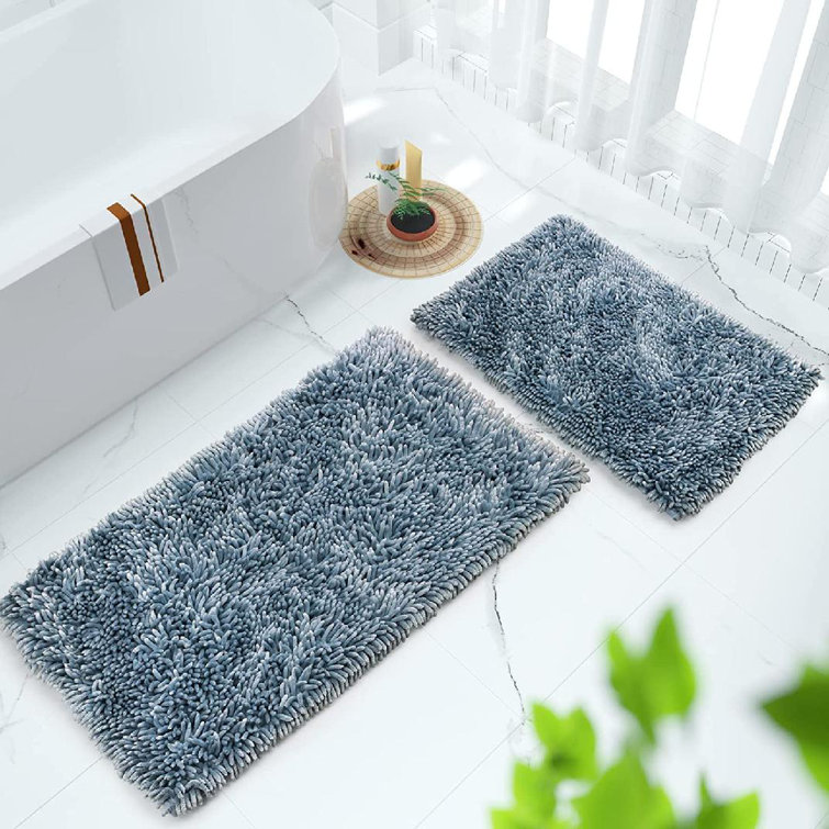 Bathroom Rug Set Of 2 – Memory Foam Bathmats With Plush Chenille Top –  Non-slip Absorbent Rugs For Shower, Laundry, Or Kitchen By Lavish Home  (white) : Target