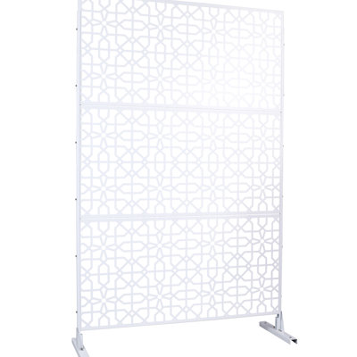 Clôture d'intimité en métal 76 po 48 po - écran autoportant pour patio, matériau de jardin noir H 76 po x l 48 po pour la durabilité du patio