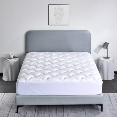 Surmatelas respirant et rafraîchissant, matelassé avec rembourrage en fibres 5D et poches profondes