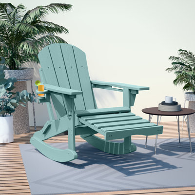 Chaise berçante pliante multifonctionnelle 4 en 1 avec repose-pieds rétractable Adirondack