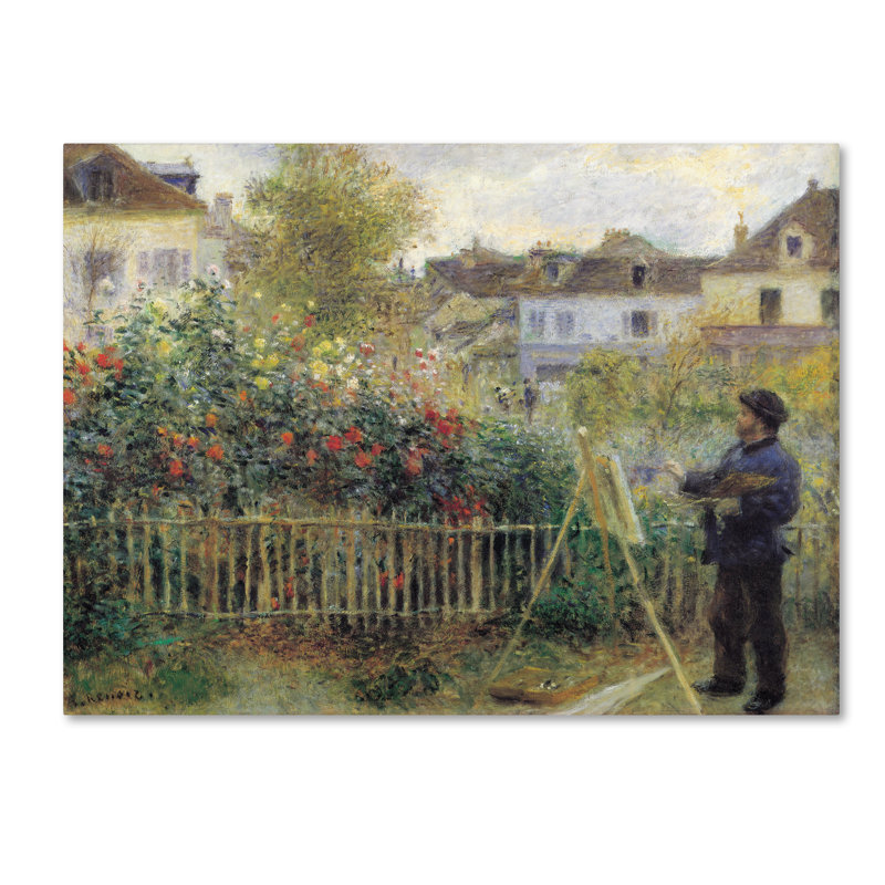 « monet painting jardin », reproduction sur toile tendue, H 14 po x l 19 po