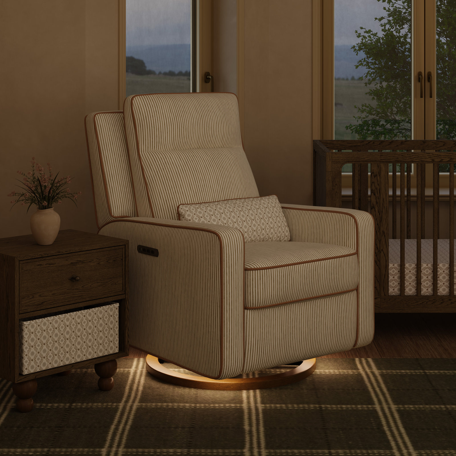 Sigi Pro Power Recliner and Swivel Glider with Power Adjustable Headrest and Lumbar Support by Nate Berkus