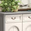 Banc de rangement pour chaussures en bois blanc et gris