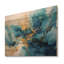 «Blue River», art mural en bois sur bois de pin naturel bleu et doré-101403681