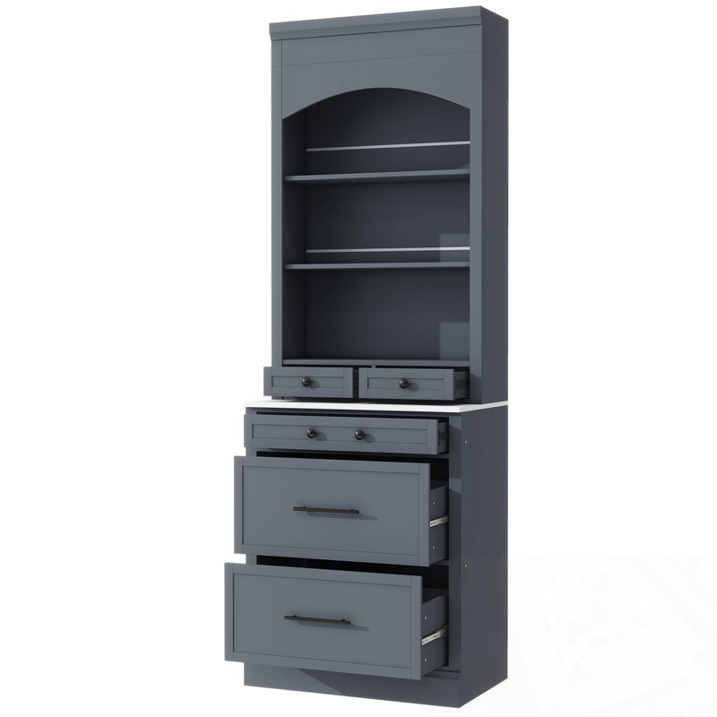 Garde-manger avec 5 tiroirs de rangement et tablette réglable, Gris