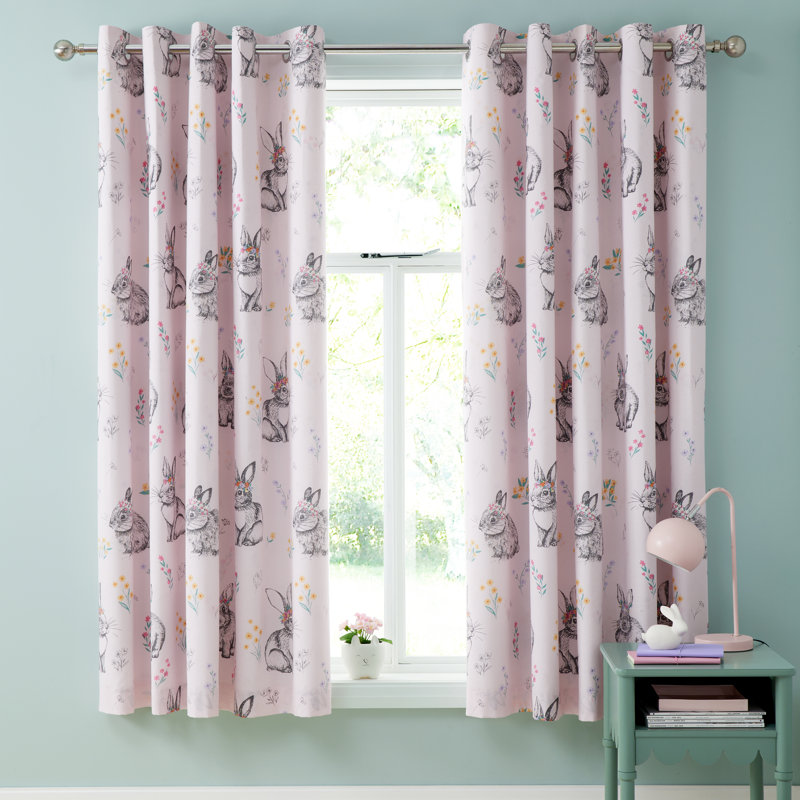 Bunny Tails Ditsy Flowers Fully Reversible Eyelet Curtains