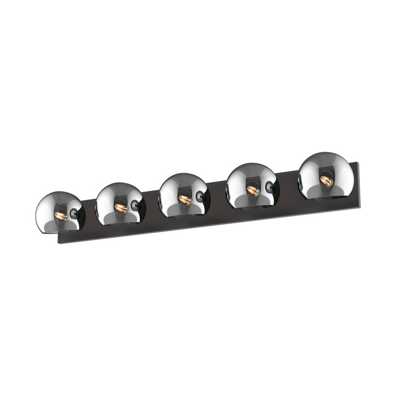 Willow Bath Bar, Matte Black, Smoked Solid, 5