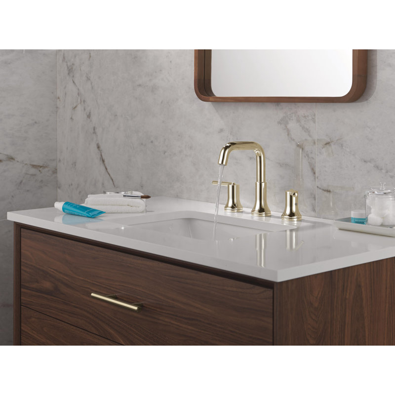 Two Handle Widespread Bathroom Faucet, Polished Nickel