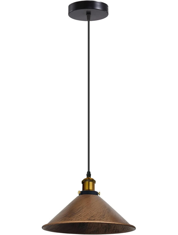 Luminaire suspendu industriel de 1 m avec luminaire suspendu réglable pour porte-lampe en métal E26, Brushed Copper