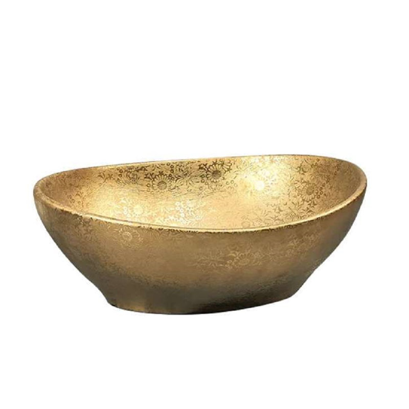 FontanaShowers Ceramic Oval Vessel Bathroom Sink with Faucet