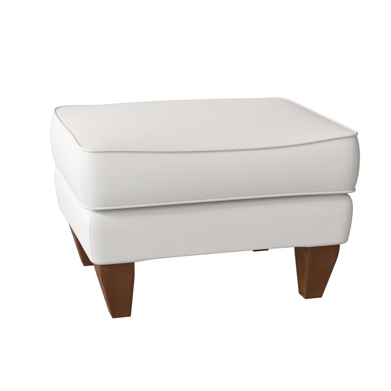 Artisan Ottoman, Peyton 31 White Performance Twill, Pecan