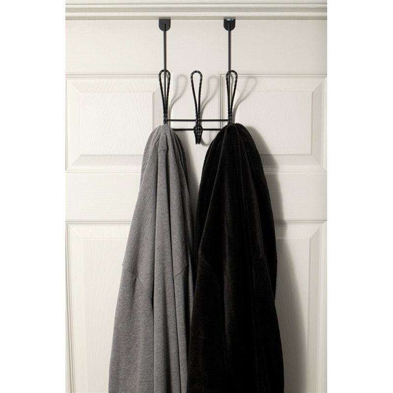 Erial Iron 6 - FantasHome Twisted Design Over The Door Hook Rack with 6 Hooks, Black