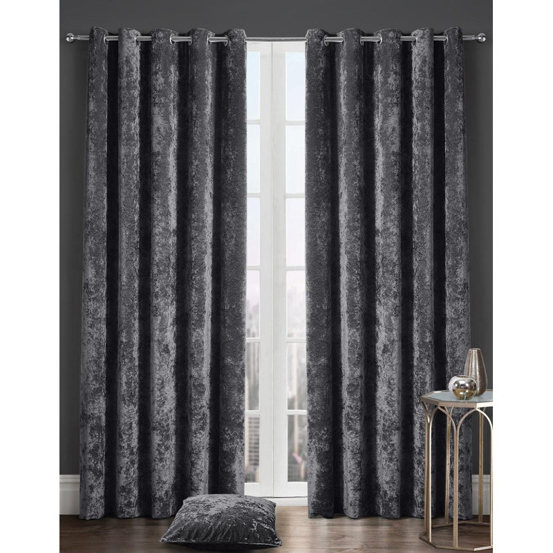 Brucedale Room Darkening Curtain Pair, Charcoal, Width 66 x Drop 137 cm