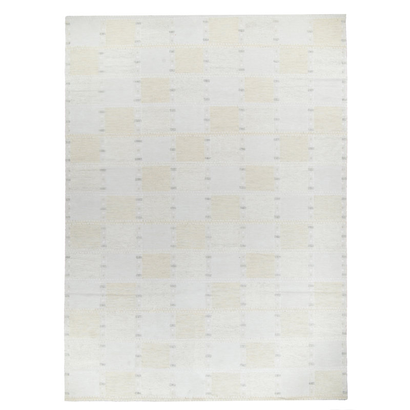 Scandinavian Wool Geometric Area Rug, Recatangle 12' x 15'