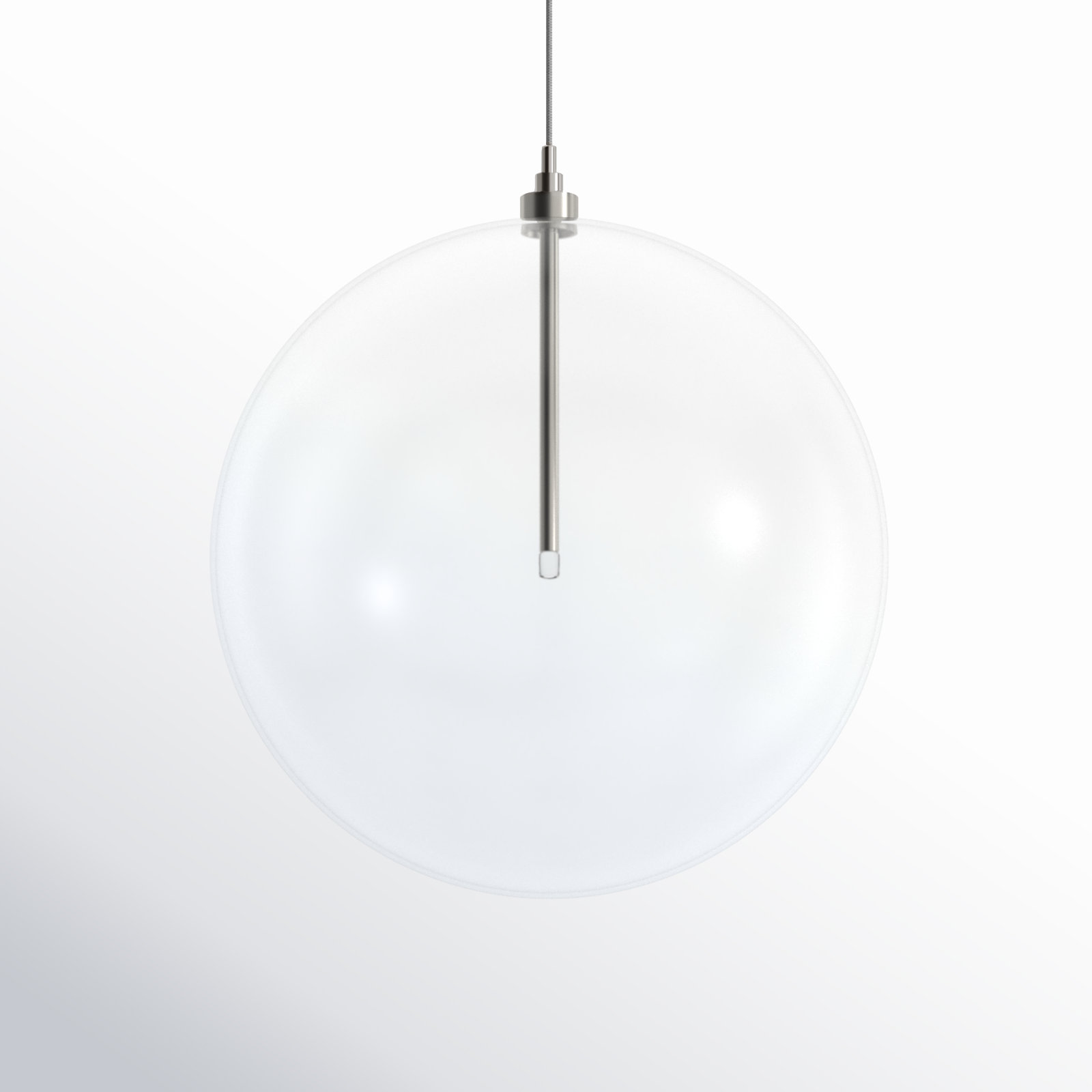 Jeanna Single Light Glass Dimmable Pendant, Nickel
