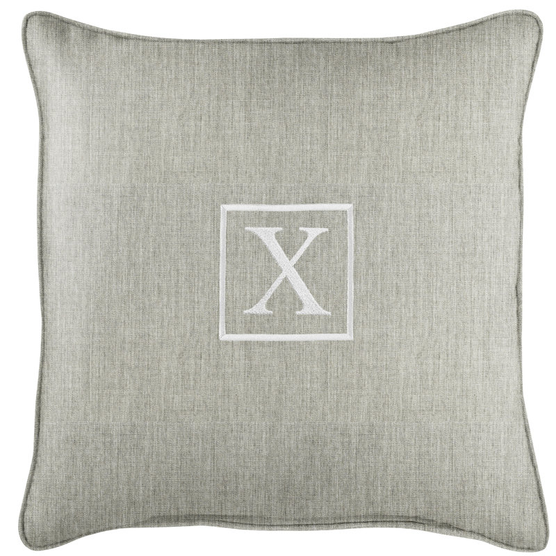 Kettil Embroidered Sunbrella® Outdoor Throw Pillow, Granite Gray, X